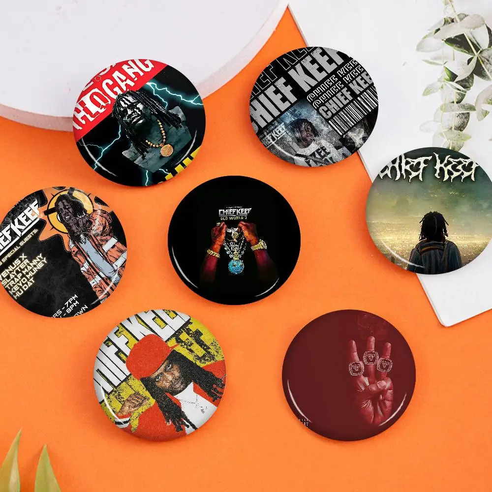 C-Chief K-Keef Creative Pins Funny Round Snap-in Brooch Badge Backpack Hat Accessories Jewelry Gifts for Friend