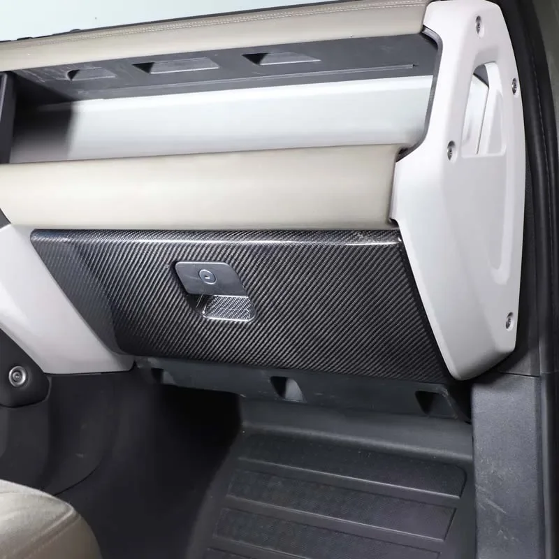

1Pcs Real Carbon Fiber For Land Rover Defender 90 110 130 2020-2025+Car co-driver glove box panel decorative sticker accessories
