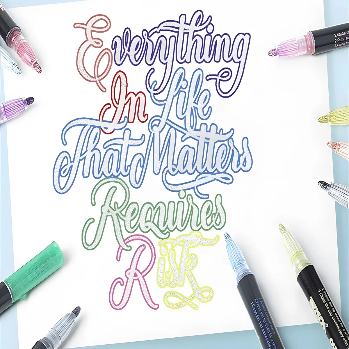 8/12/36/48 لون خط مزدوج مخطط الفن القلم قلم تحديد لتقوم بها بنفسك الكتابة على الجدران مخطط قلم تحديد سجل القصاصات مذكرات ملصق بطاقة #5