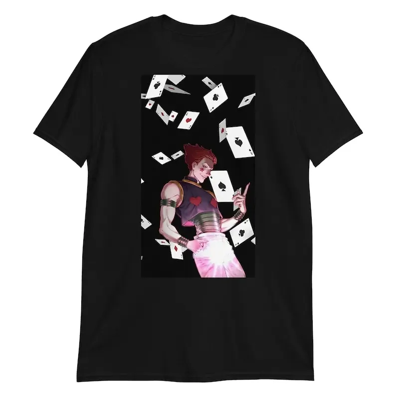 

Anime, Unisex Short Sleeve T-shirt. Manga, Japanese Style. Hisoka shirt. Otaku, Harajuku.