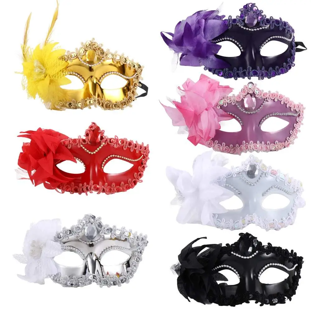 Accessoire fournitures de fête de bal méchant blague Halloween décoration demi-visage masque Halloween masque mascarade masque lumineux
