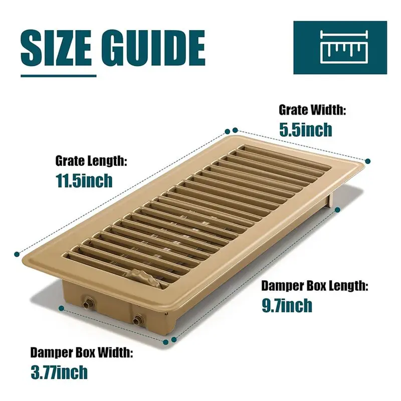 IALJ-Floor Register 4X10, 4 Pack Floor Register Vents,Heavy Duty Steel Walkable Floor Grates,Adjustable Decor Grate