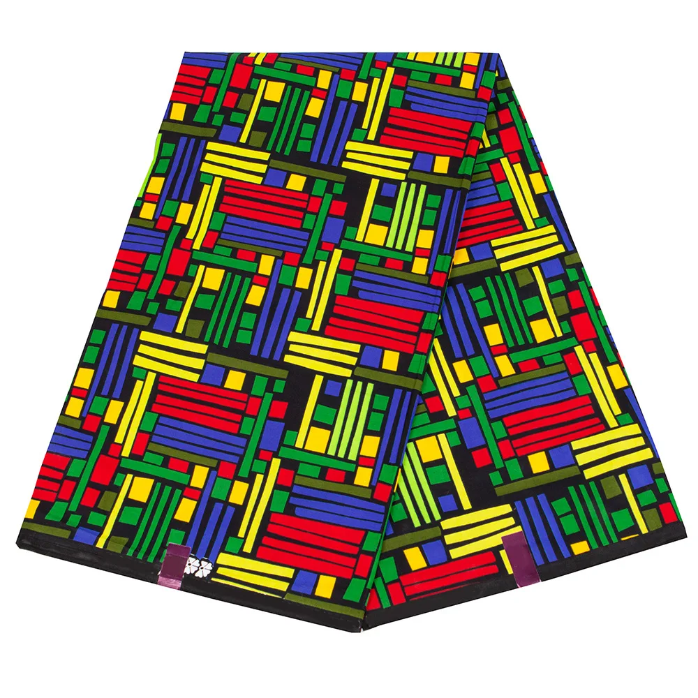 Tela de algodón 100% para fiesta nigeriana, tela ankara de alta calidad, materiales africanos con estampado de cera real, 6 yardas