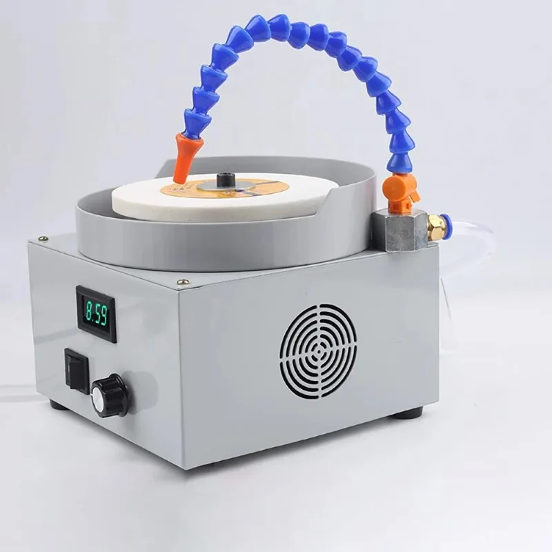 150MM Electric Surface Grinder - Speed Adjustable Wet/Dry Polishing Machine with White Alumina Wheel & Diamond Sanding Discs