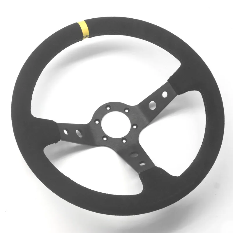 14inch Flip Leather Velvet Matte 350mm Car Racing Universal Modified Steering Wheel
