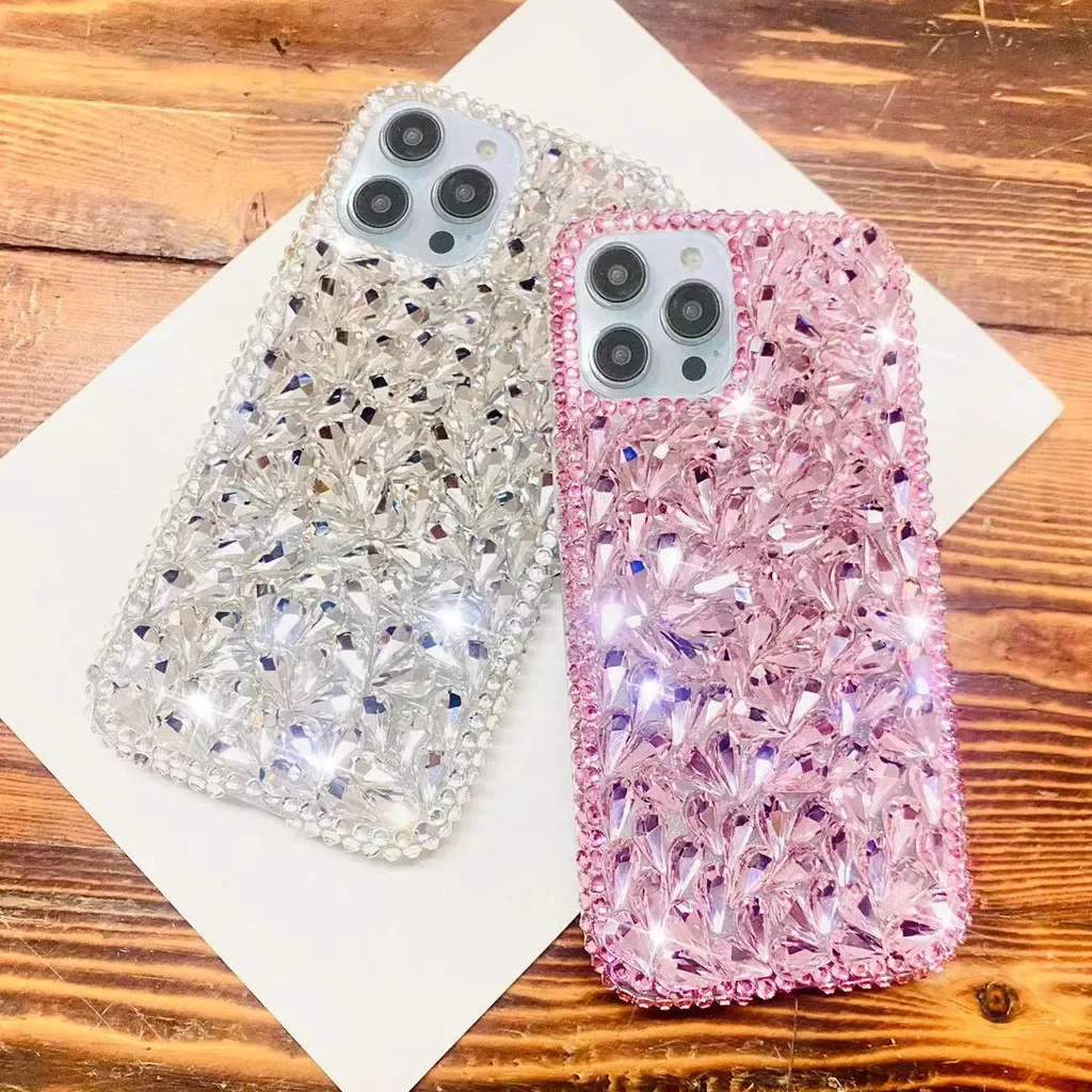 Для iPhone 16 15 14 13 12 Mini 11 Pro XS Max XR X 8 7 Plus Супер модный полностью блестящий маленький кристаллический бриллиант прозрачный чехол для телефона