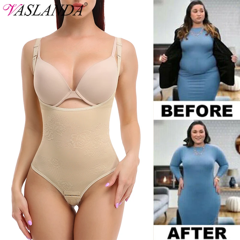 

Women Shapewear Bodysuit Tummy Control Open Bust Seamless Body Shaper Waist Slimming Underwear Thong Fajas Colombianas