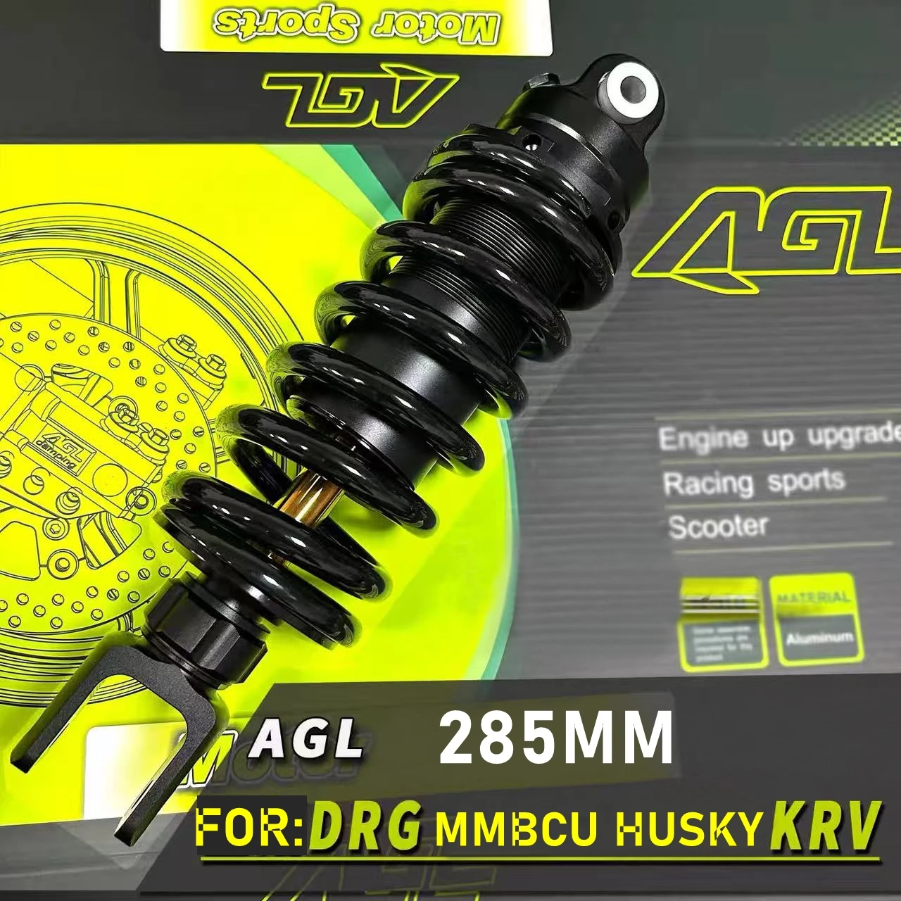 285mm Spring 11MM Damping Adjustable Motorcycle MiddleRear Shock Absorber For Honda Yamaha HUSKY/DRG/MMBCU/KRV/FORCE/SMAX/MBP150