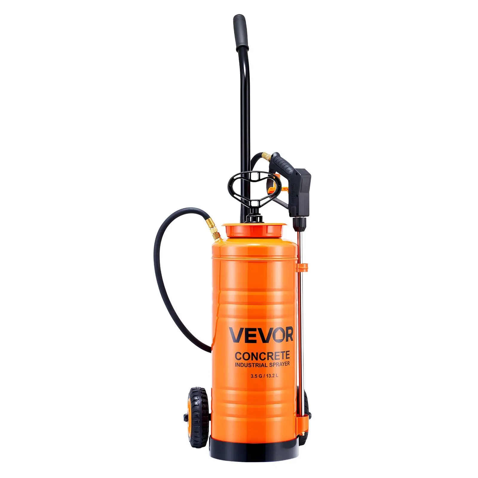 

Industrial 3.5 Gallon Concrete Sprayer with Wheeled Cart,Stainless Steel Tri-Poxy Pump Sprayer with 48" & 120" Hose & 2 Nozzles