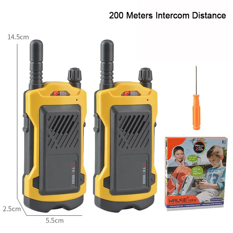 Handheld Walkie Talkie for Kids, Phone Interphone, USB, Carregamento sem fio, Multifunções, Relógio infantil, Brinquedos Presentes, 2Pcs