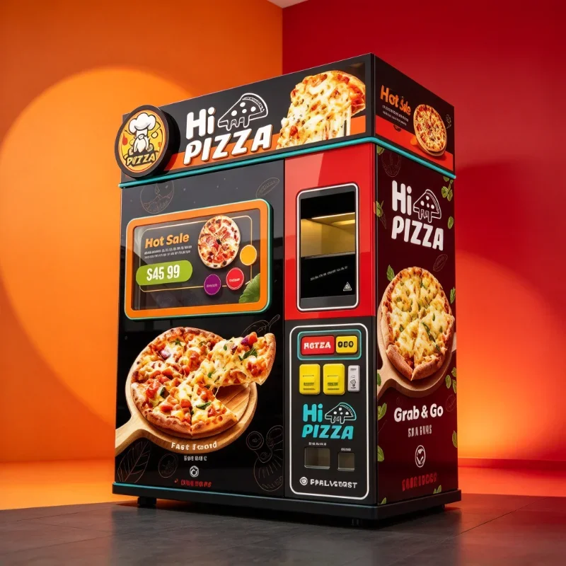 Digital Control Non Food Customized Pizza Vending Machine Fully Automatic Heating Business Unit