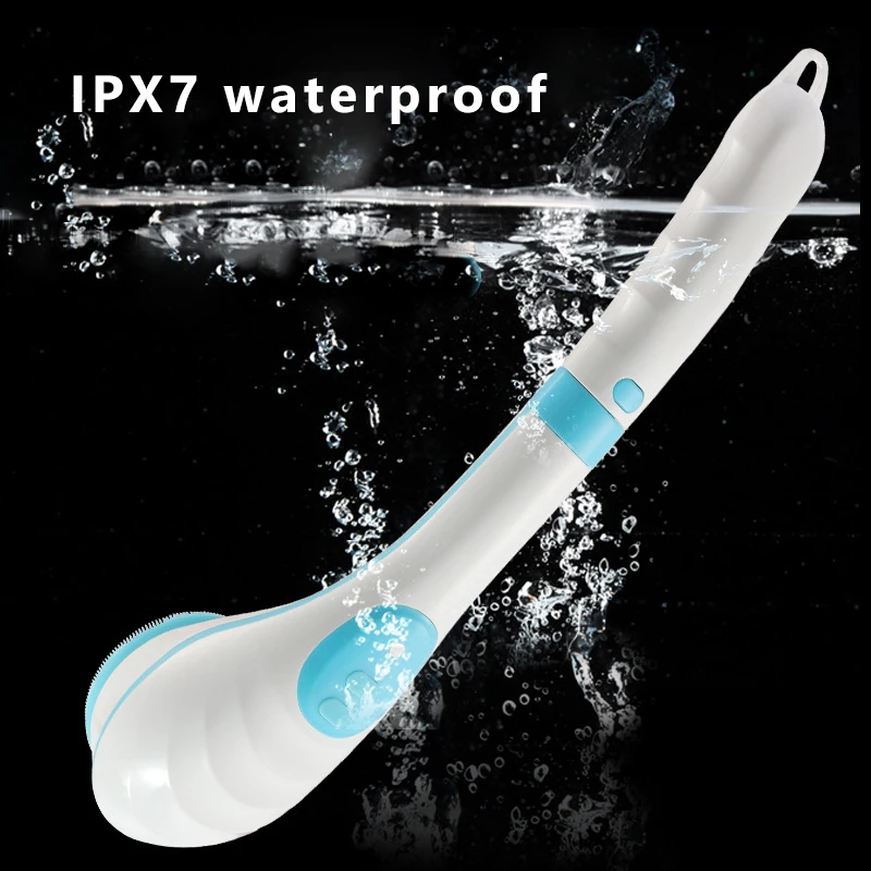 Silicone Electric Shower Brush USB Rechargeable Washer 2-speed Rotating Shower Exfoliating Sponge Waterproof Body Cleaning Brush