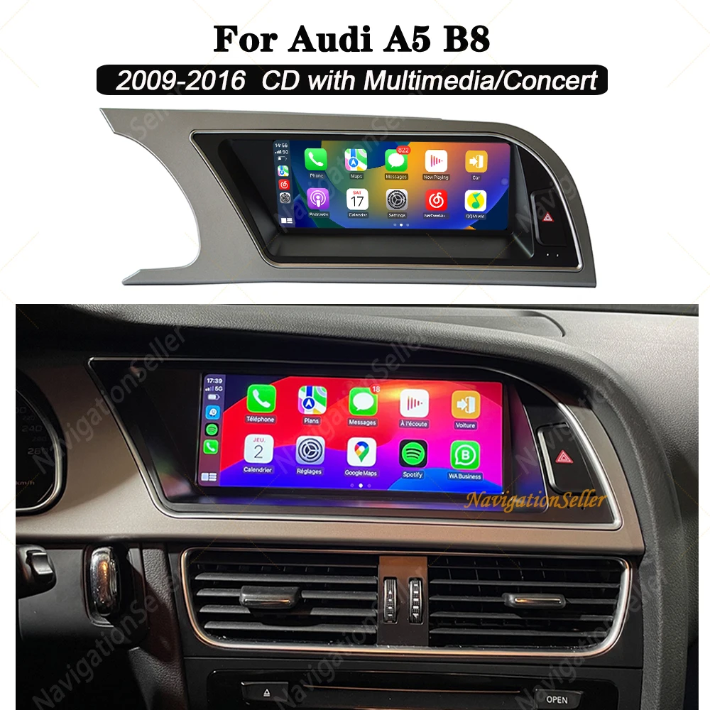 

VIGOHI 8.8" Android 13 Monitor Apple CarPlay Android Auto Tablet For Audi A5 S5 B8 Mmi 2009 2010-2017 Car Radio Stereo Bluetooth