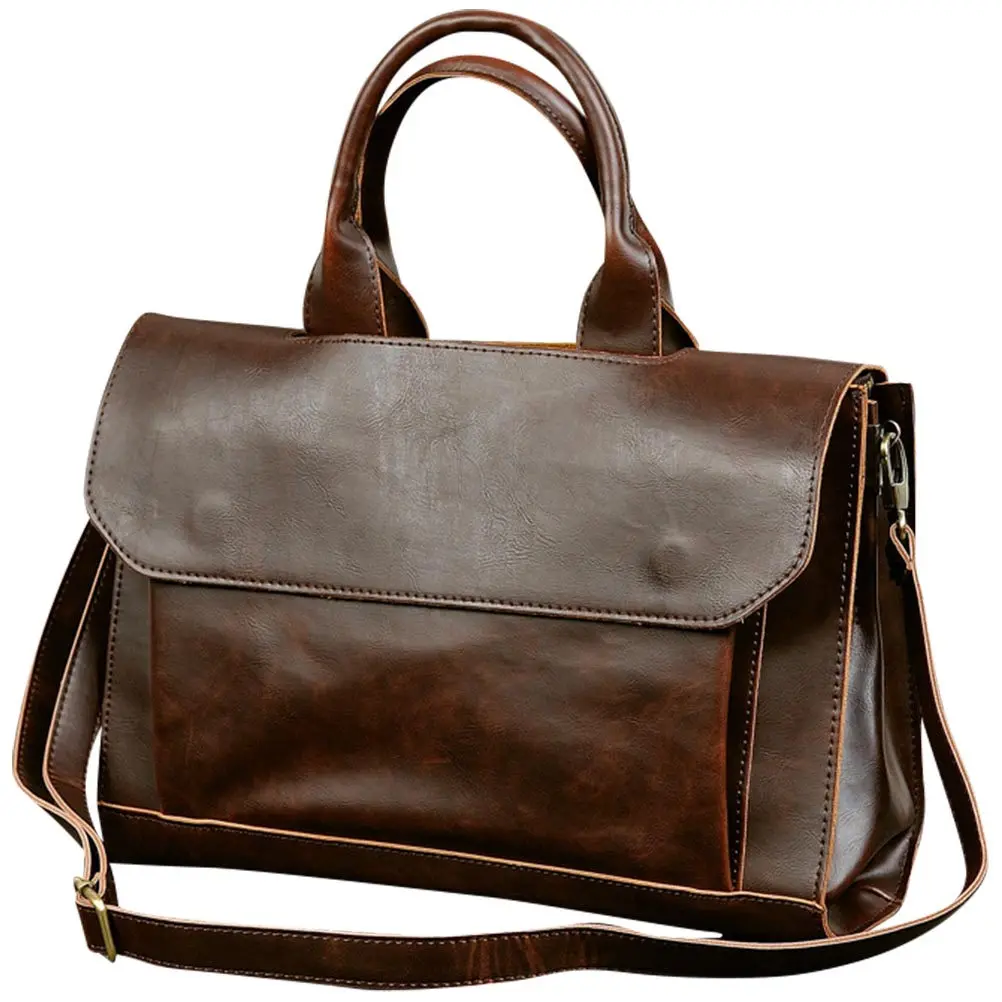 1Pcs PU Briefcase Functional Business Handbag for Students Professionals Laptop Computer Bag Portable Attache Case