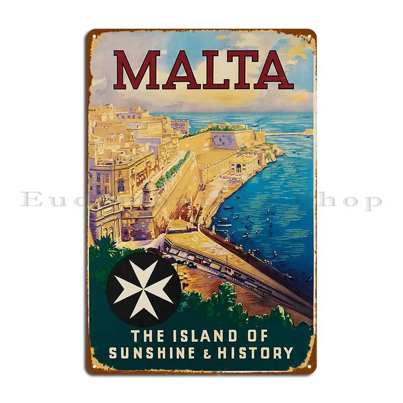 Malta Vintage Travel Poster Metal Plaque Poster Cinema Customize Cinema Printing Kitchen Tin Sign Poster