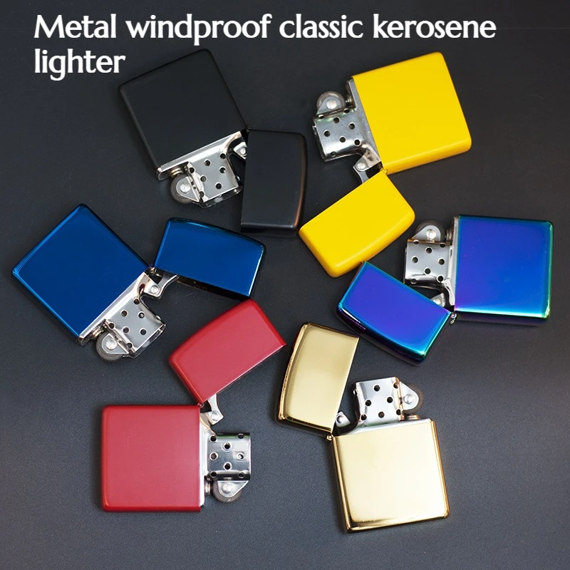 

10 шт. металлических ветрозащитных классических зажигалок с кремневым колесиком и откидной крышкой, модный аксессуар для мужчин