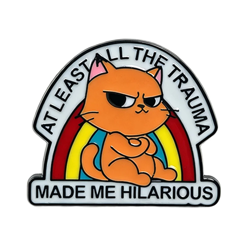 Cute Encourage Quotes Cat Pins 6-design Enamel Motivational Words Kitty Animal Brooch Pin For Clothes Backpack Metal Lapel Badge