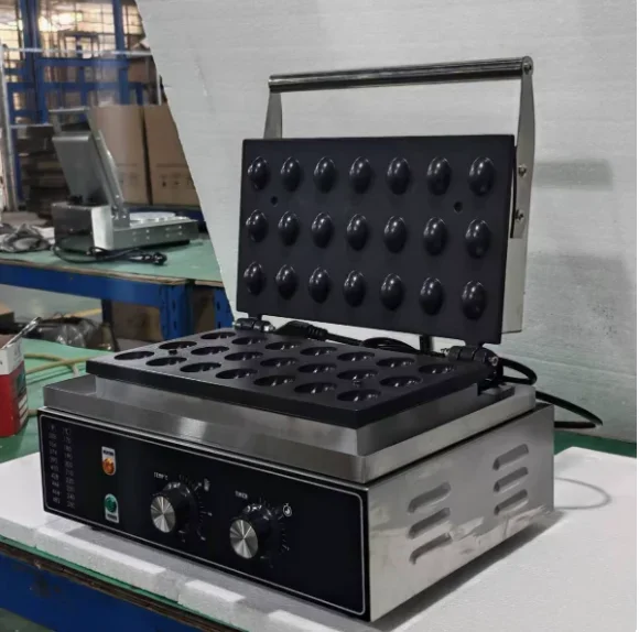 &* 21Pcs Holes Commercial Crispy Chestnut Peel Waffles Maker Electric Waffle Baker 1550W Waffle Making Machine Bread Cooker