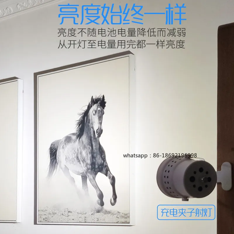 Rechargeable Highlight Led Clip Spotlight, Long Battery Life, Movable, Free Cable Punching Night Market Stall