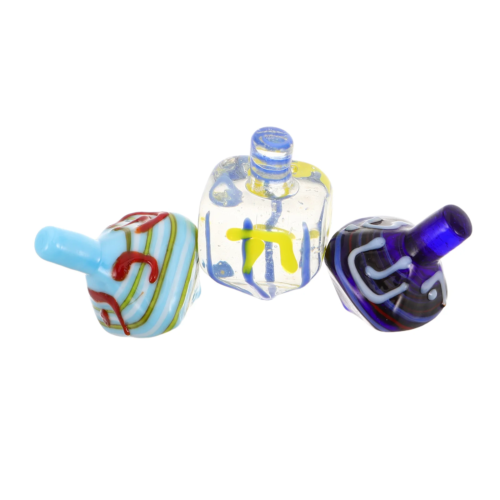 

3Pcs Exquisite Glass Dreidel Set Hanukkah Decorative Ornament Jewish Holiday Gift Hanukkah Dreidel Dreidels