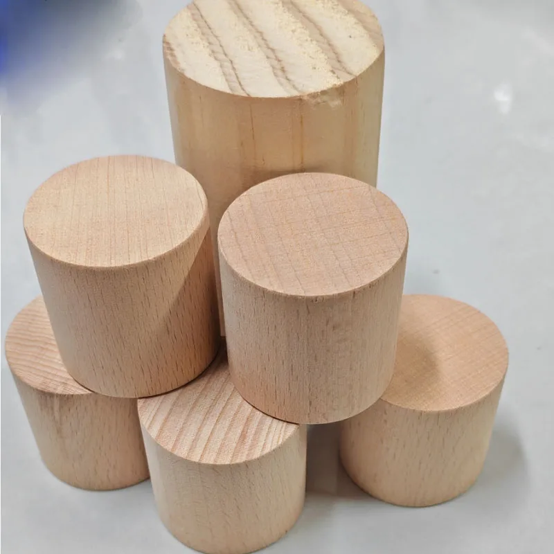Natural Solid Wood Round Dowel Rod 0.8-8cm, Wooden Cylinder Strip for Woodwork Craft, Kids Toy Puzzle Handmade Making Supplies