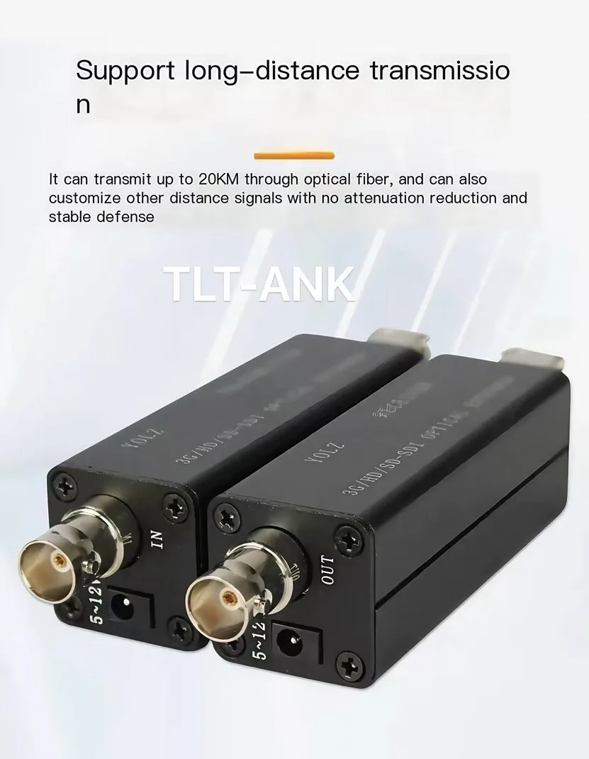 Mini 1080P 3G HD SDI BNC To Fiber Optical Media Audio Converter HD SDI Over Fiber Optic Video Transceiver Extender 20km