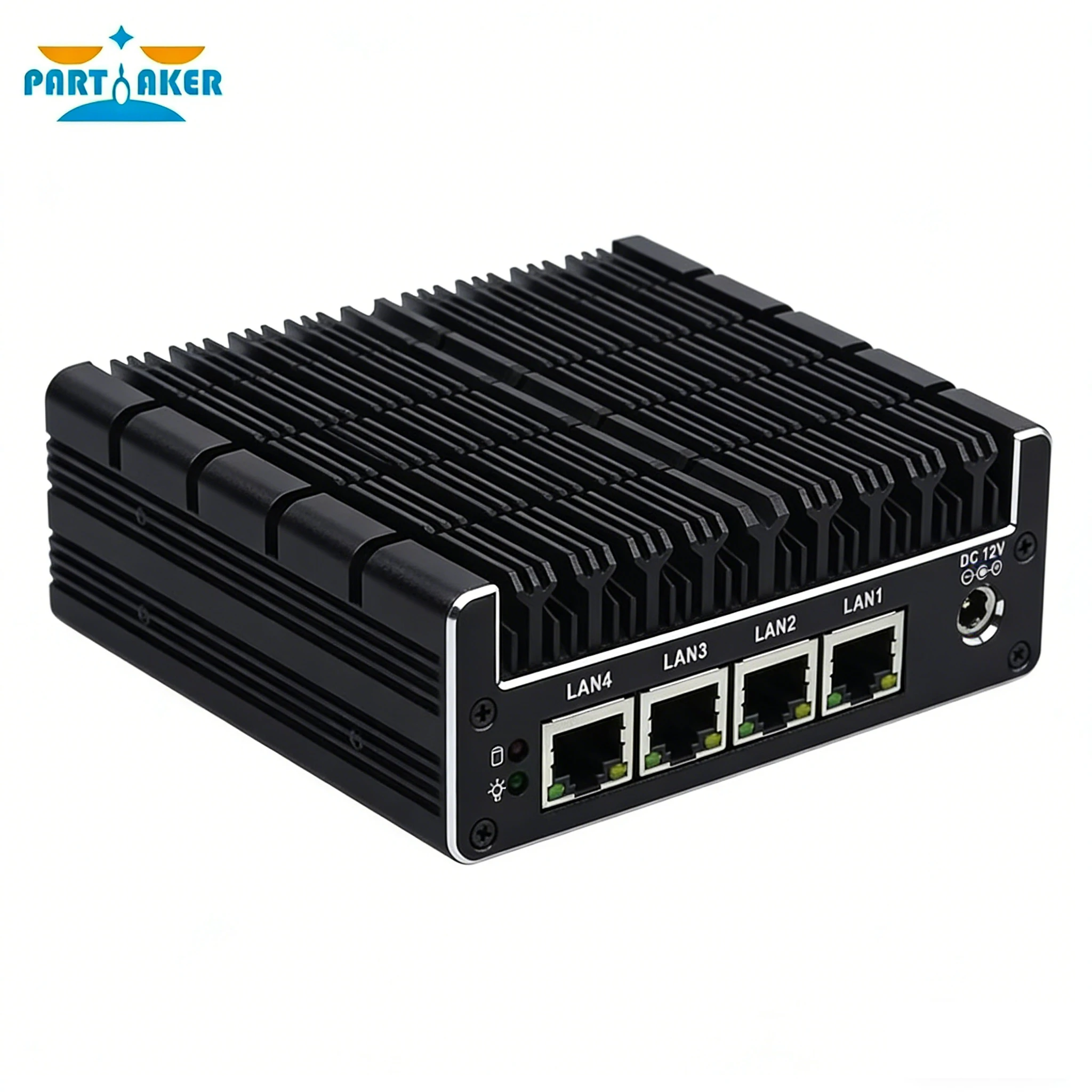 Partaker Intel AES-NI J3160 pfSense Mini Server Nuc Fanless Barebone Firewall Micro Appliance with 4 Gigabit Lan