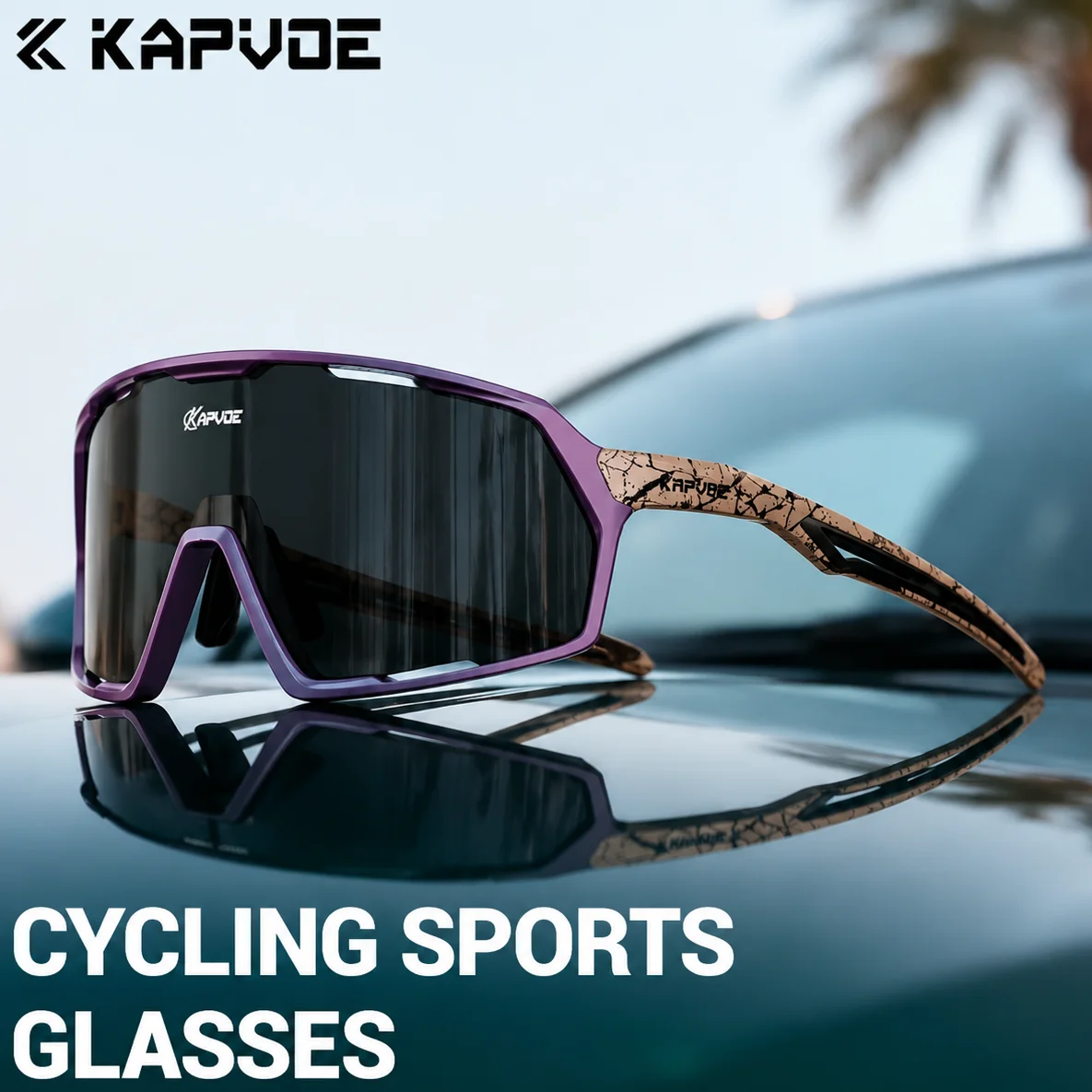 Image of Kapvoe Neue Sonnenbrille für Herren Sport UV400 Fahrradbrille MTB Mountainbike Fahrradbrille Damen Schutzbrille Straßen-Speedskating