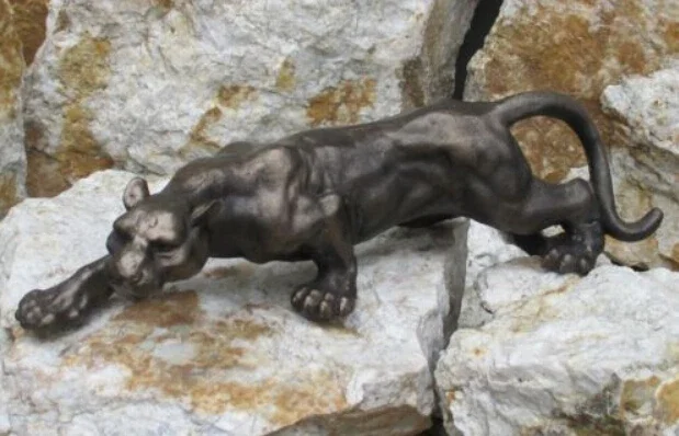 Figurine Panther large Cat Tiger Puma Leopard Jaguar Sculpture Bronze Cast iron