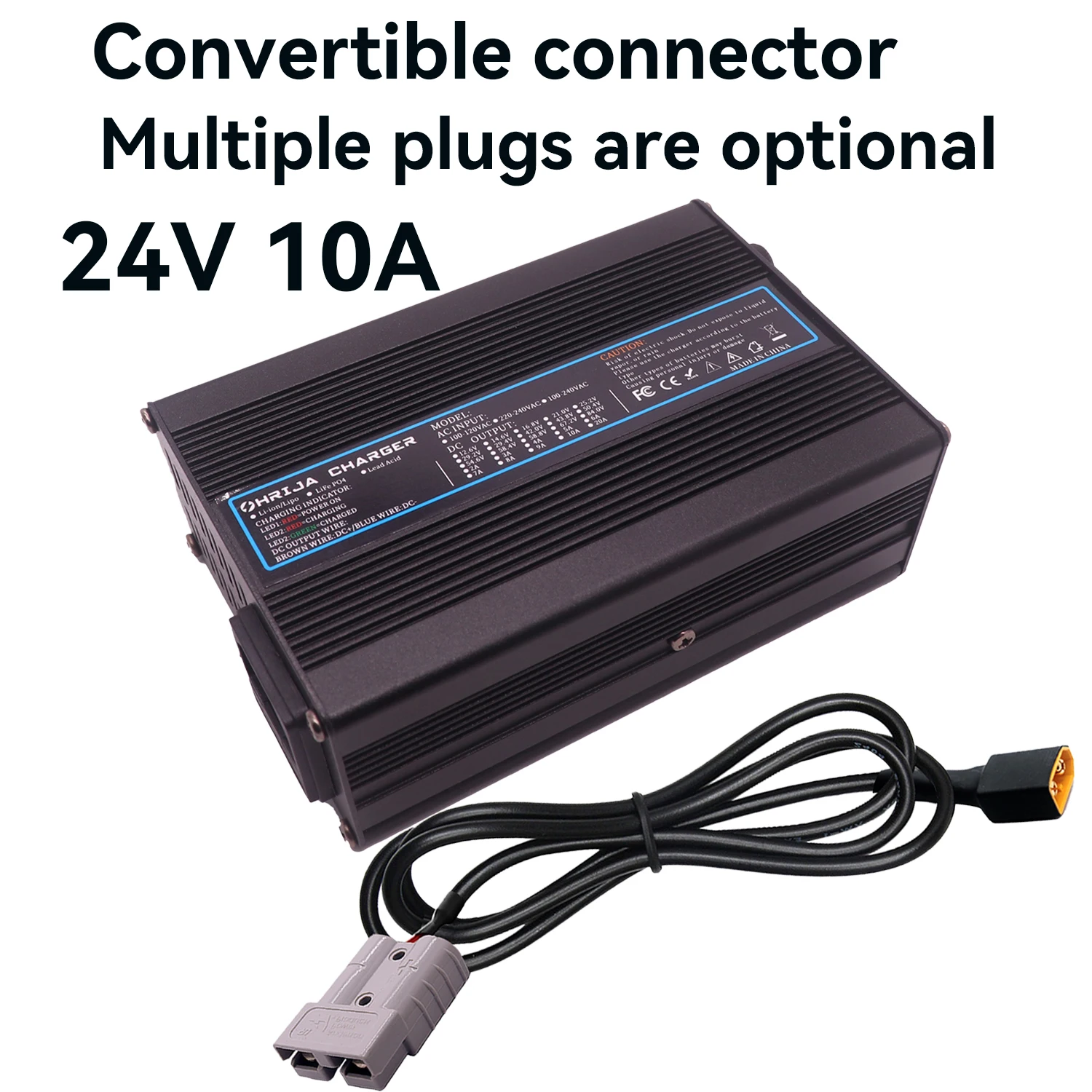 

Разъем-трансформер, 24 В, 10 А, зарядное устройство для свинцово-кислотных аккумуляторов для 2 струн, 27,6 В, интеллектуальная зарядка, аккумуляторы большой емкости, охлаждение вентилятора