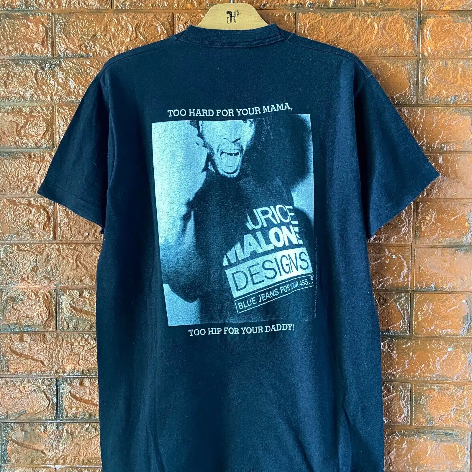 Vintage 90s Maurice Malone Hip Hop Streetwear Method Man Photo Print Raptee T Sh