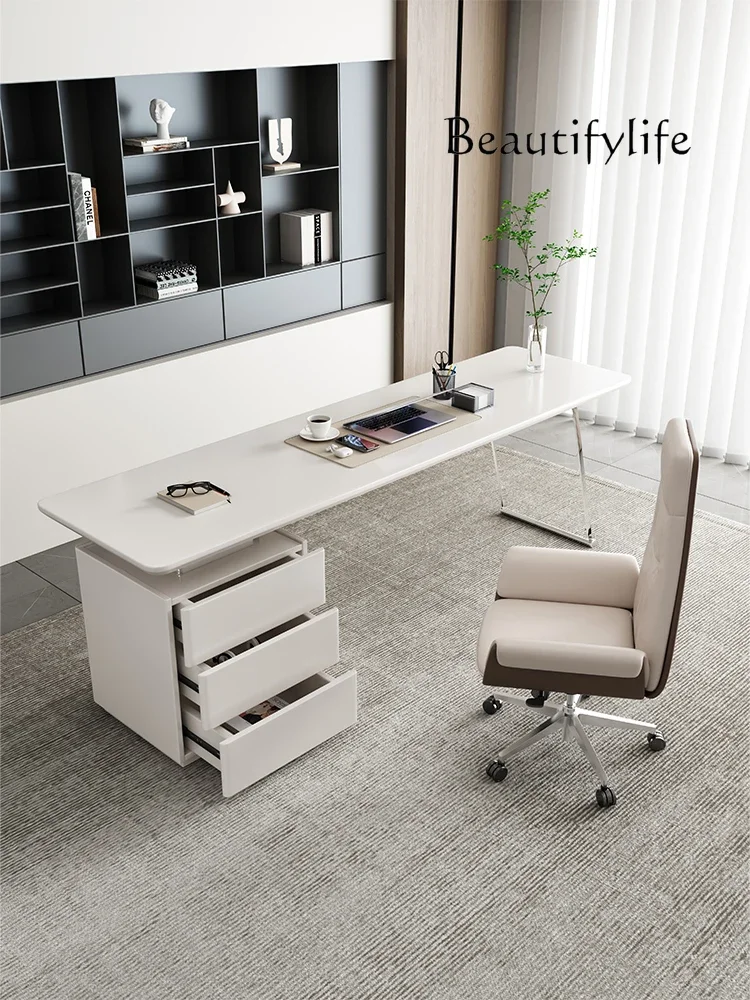 Cream style simple light luxury designer high sense writing table acrylic computer desk