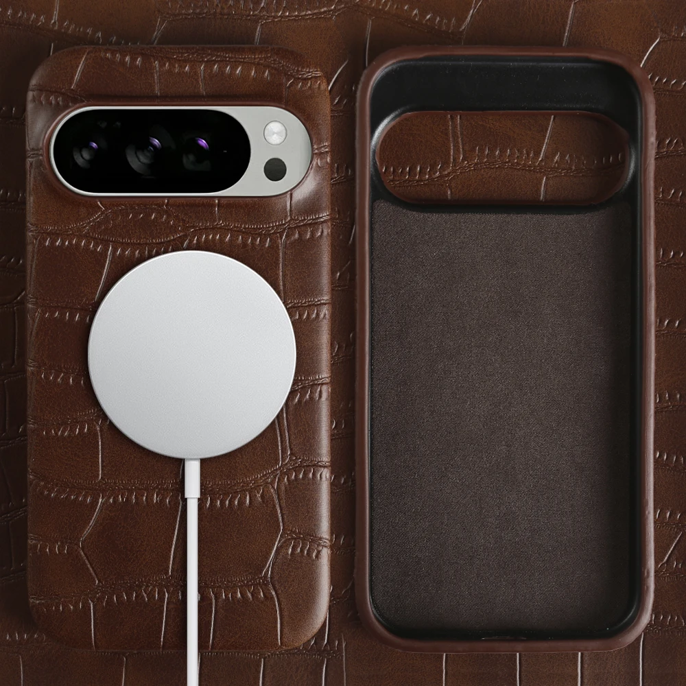 

Роскошный магнитный кожаный чехол для телефона Google Pixel 10 9 Pro XL 9A 8 8A 7 7A 6 Pro 6A Противоударная задняя крышка с магнитом Magsafe