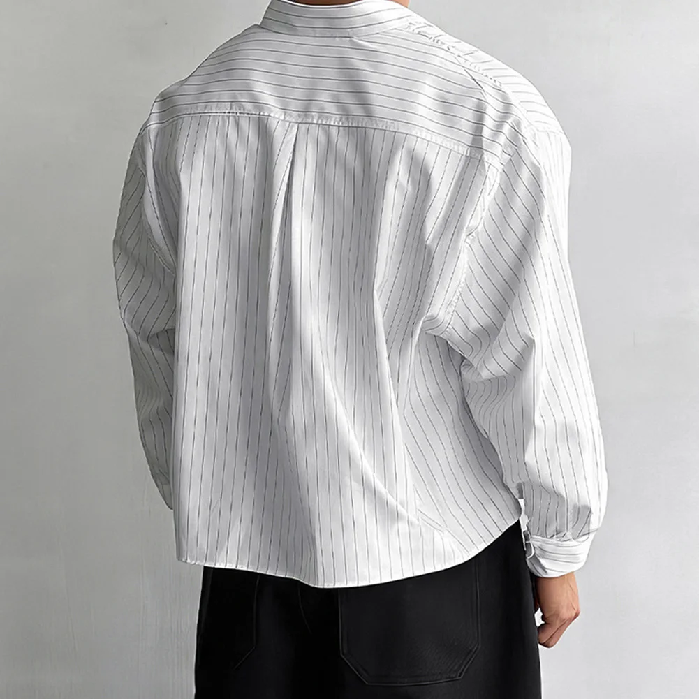 Casual Outings Holiday Gatherings Korean Style Shirt Streetwear Cropped Korean Style Mens Shirt XL 2XL Party Outfit image 4