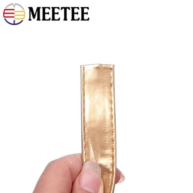 5Meters Meetee 8/10/15/20/25mm Suture PU Leather Cord for Backpack Shoulder Straps DIY Crafts Pet Collar Rope Sewing Accessories