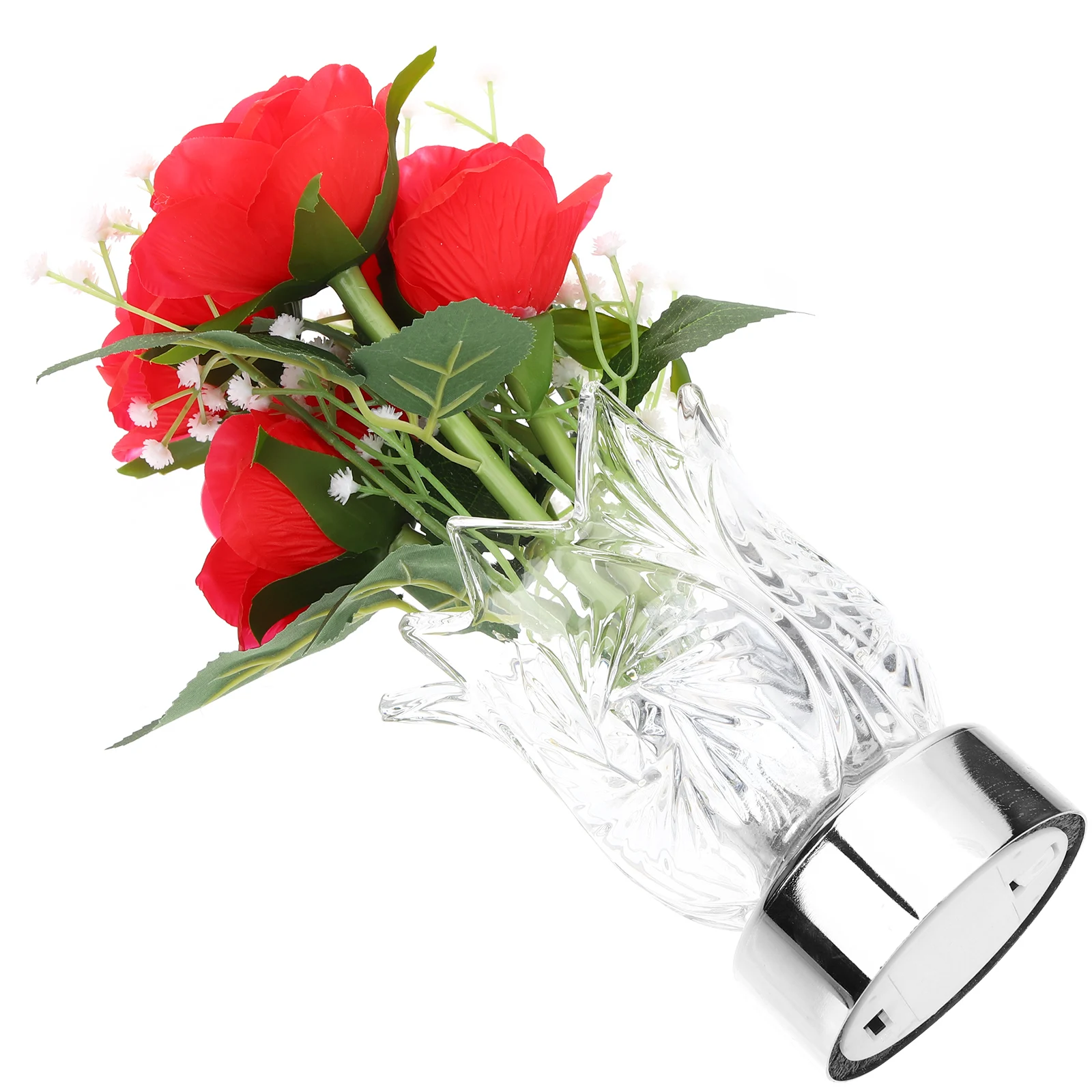 

LED Rose Light Flower Vase Night Lamp Artificial Rose Flower Table Desk Lamp Romantic Home Bedroom Party Decoration