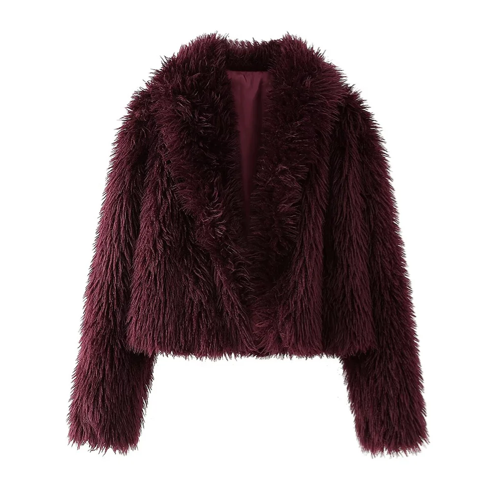 BM&MD&ZA 2024 Autumn New Women\'s Clothing Style Casual Fashion Loose Collar Versatile Artificial Fur Fur Coat