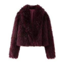 BM&MD&ZA 2024 Autumn New Women's Clothing Style Casual Fashion Loose Collar Versatile Artificial Fur Fur Coat