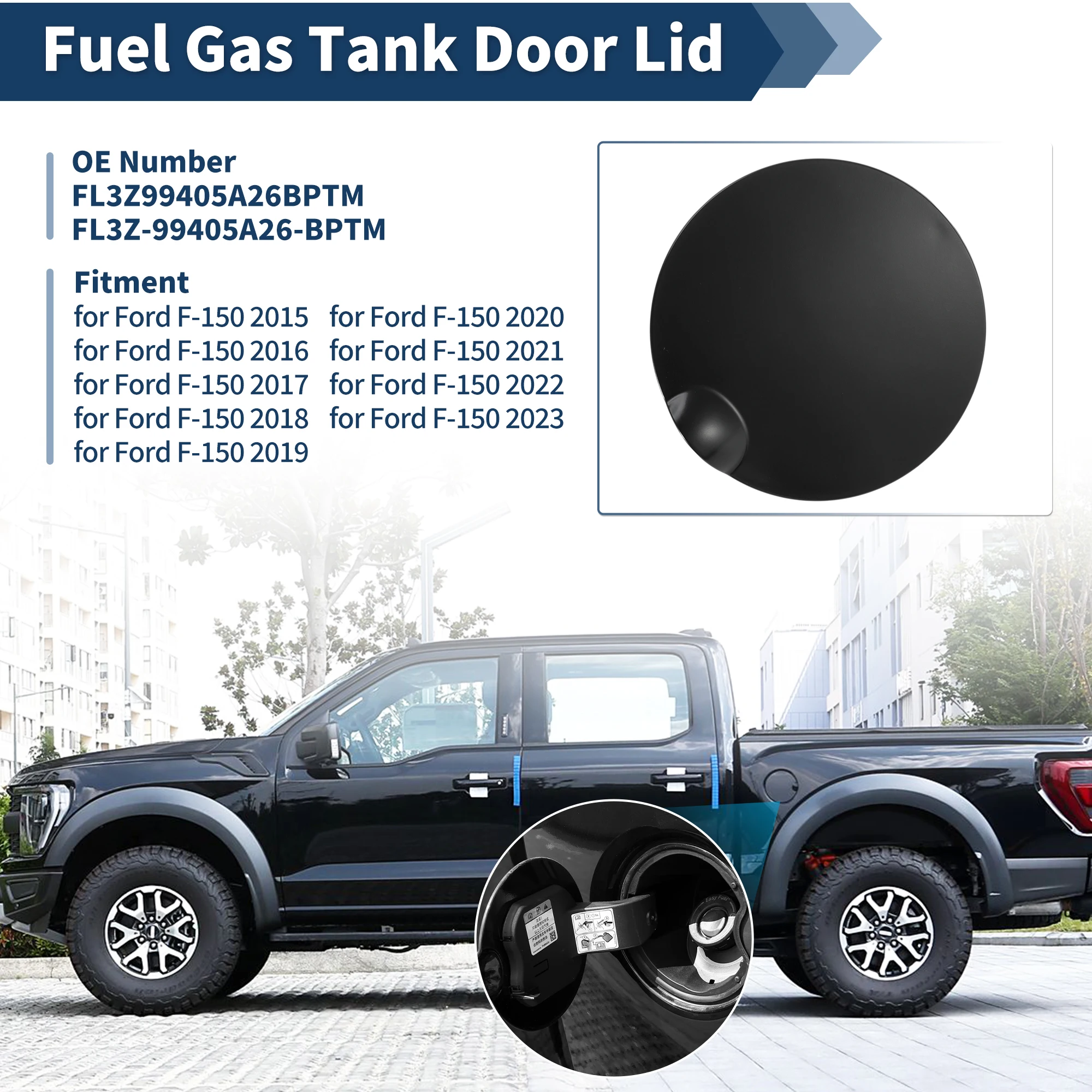 

UXCELL Дверь топливного бака для Ford F-150 15-23 Крышка бензобака двери заливной горловины No FL3Z99405A26BPTM