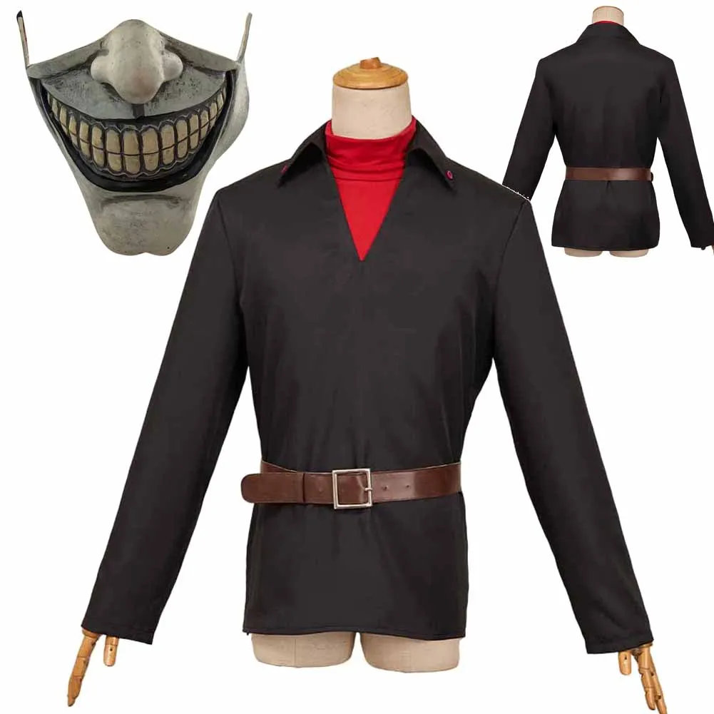 

Movie Black Phone Role The Grabber Cosplay Men Costume Headgear Mask Set Men Adult Male Fantasia Clothing Halloween Party Suits