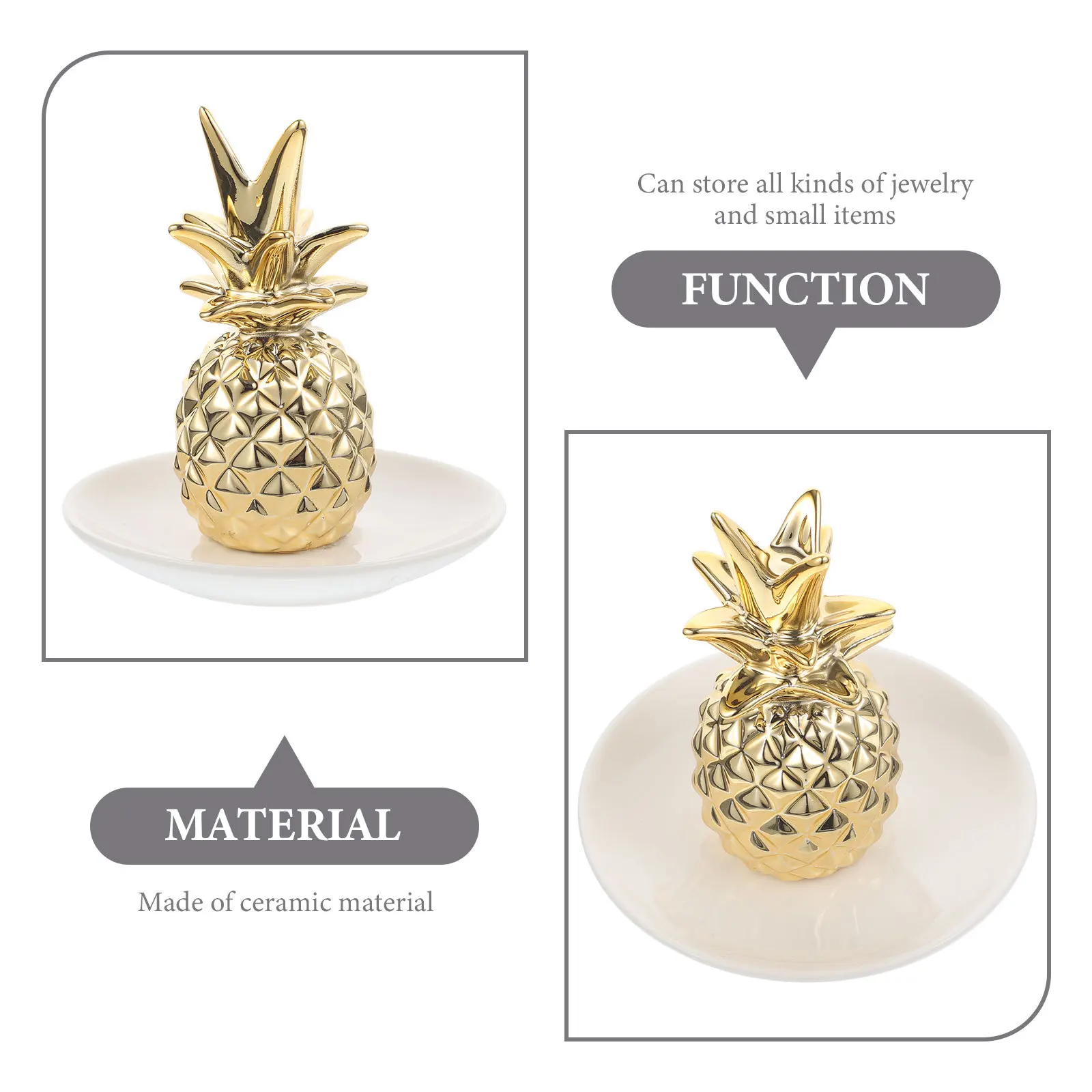 Ceramic Jewelry Display Pineapple Tray Desktop Ring Dish Multipurpose Storage Plate Small Dish Trinket Storage Plate
