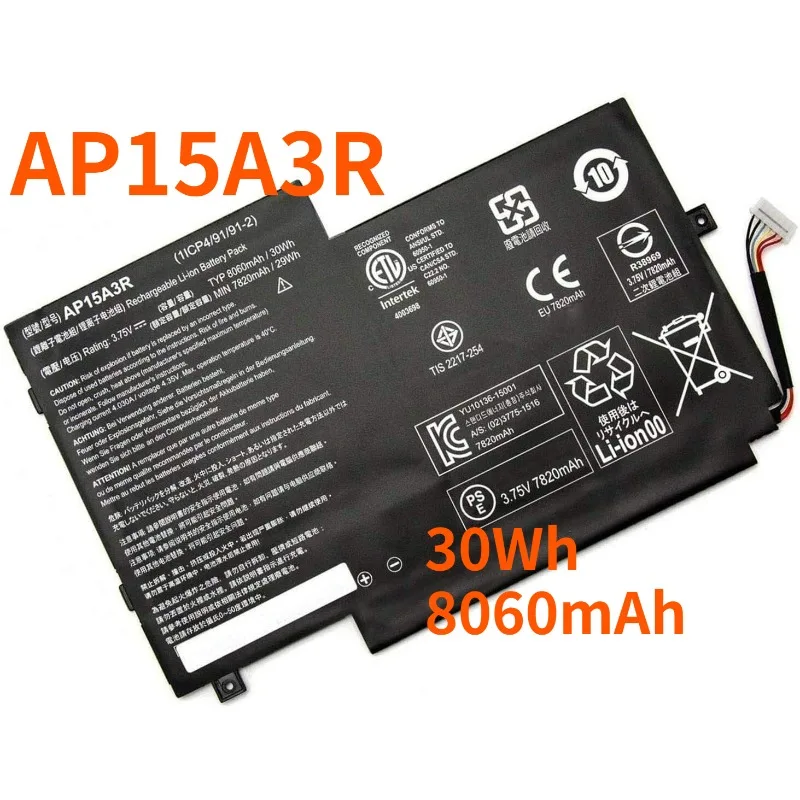 Replacement battery AP15A3R For 10E SW3-013P laptop battery 3.75V 30Wh 8060mAh