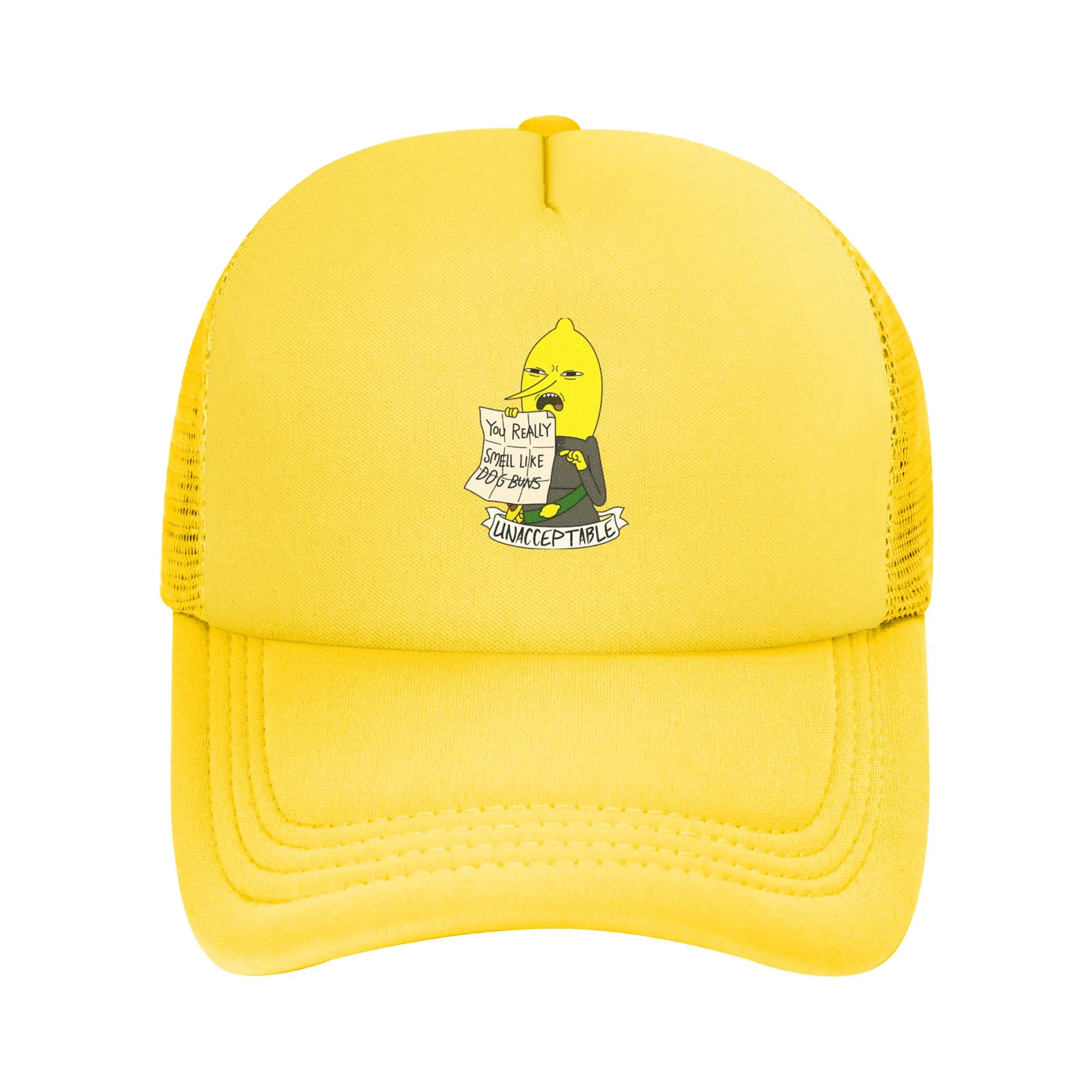 Adult Cartoon Lemon Lemongrab  Trucker Caps Mesh Baseball Caps Snapback Caps Hat Sun Caps Breathable Trucker Cap Summer