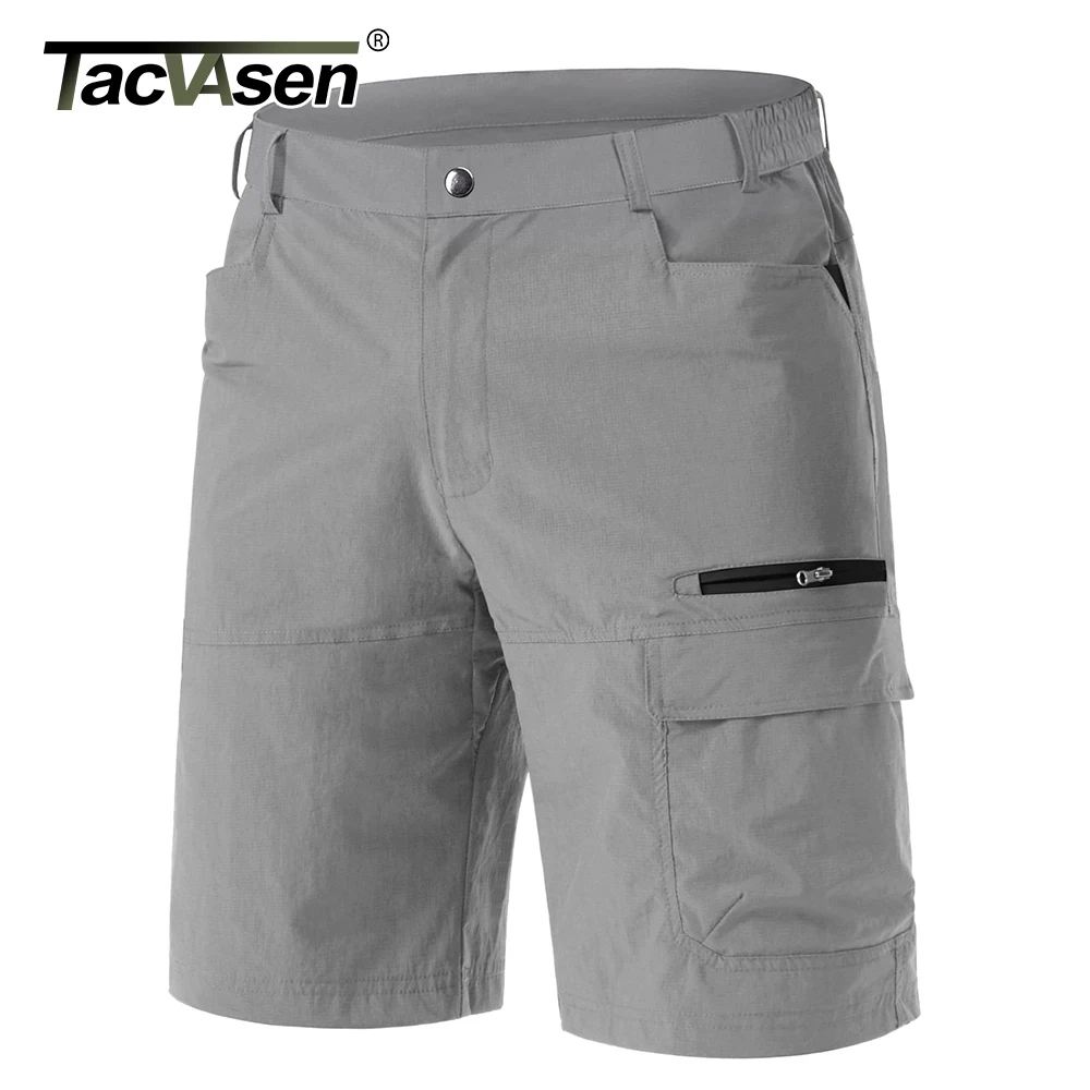 TACVASEN Hiking Cargo Shorts Mens Lightweight Quick-Dry Water-resistant Short Pants with Multiple-pockets Summer Shorts for Men