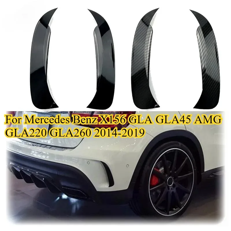

2PCS for Mercedes Benz X156 GLA GLA45 AMG GLA220 GLA260 2014-2019 Rear Bumper Canards Splitter Side Spoiler Vent Cover Trim