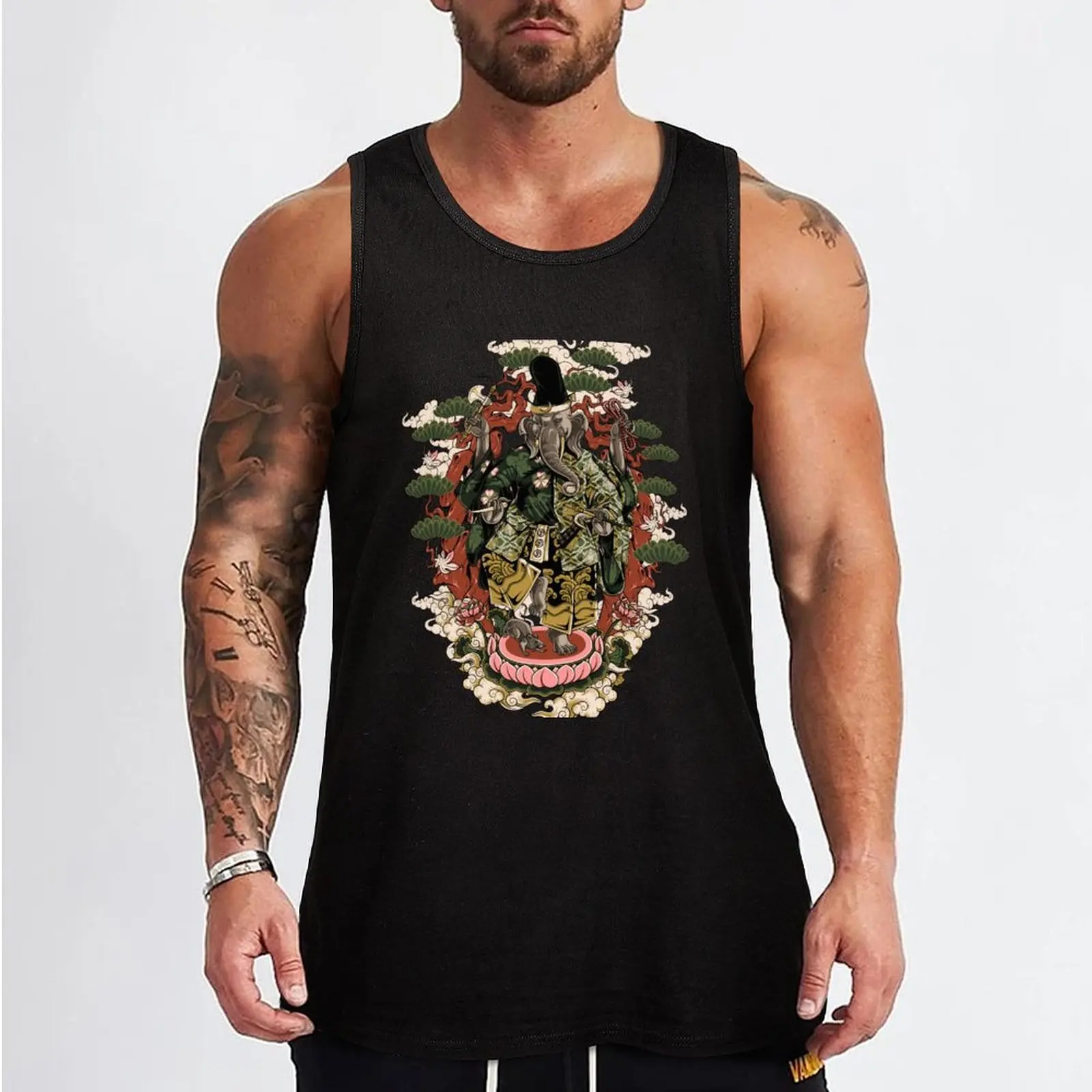 Ganesha Tank Top gym clothes man t-shirt Men's Gym wear summer clothes