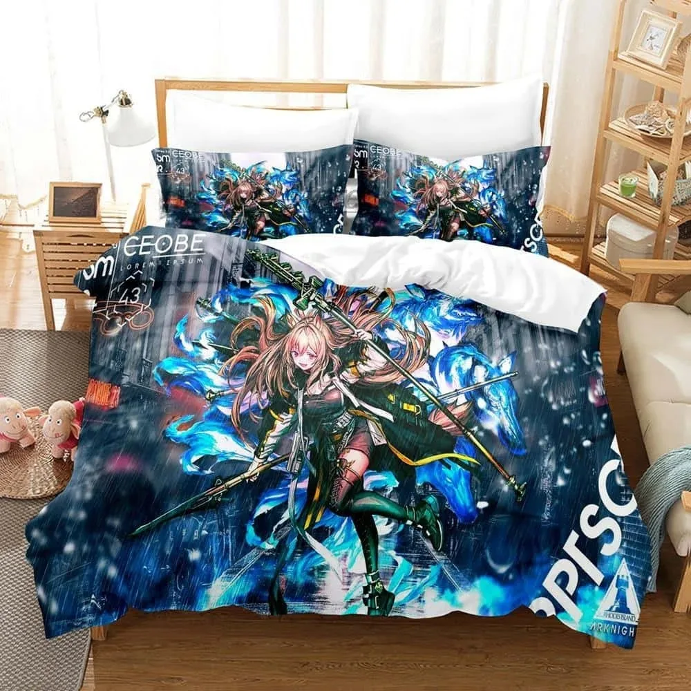 

3D Print Anime Arknights Bedding Set Single Twin Full Queen King Size Bed Set Adult Kid Bedroom Duvet cover Sets Home Textiles