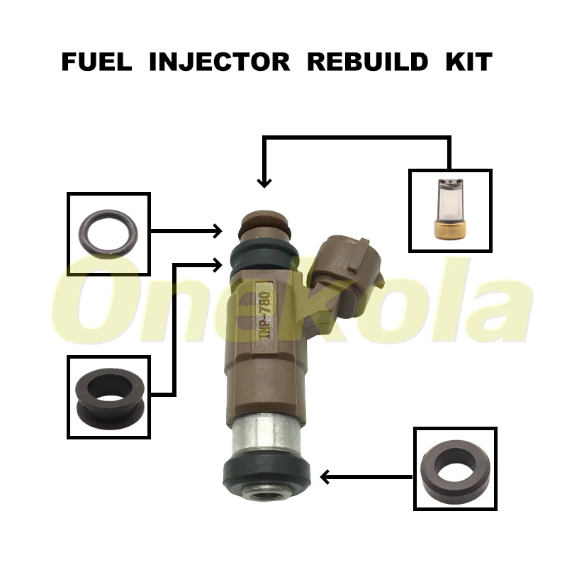 Fuel Injector Service Repair Kit Filters Orings Seals Grommets for INP-780 INP-781 Mazda Protege 1.8L 626 2.0L 99-02