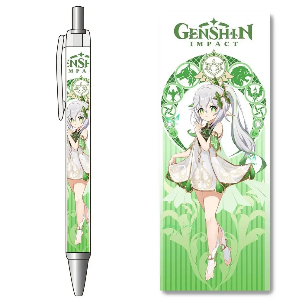 1PCS Genshin Impact Shenhe Gorou Diona Nahida Dendro Black Refills Caneta Gel Pen Stationery Anime Kawaii Girls School Supplies