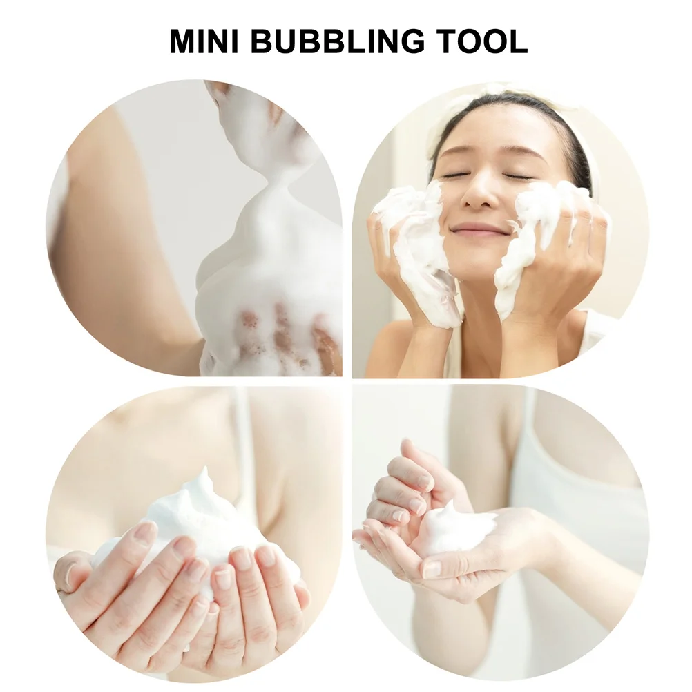2 pezzi portatile detergente per il viso schiumogeno schiuma densa creatore di bolle per viaggi a casa mini strumento per il lavaggio del viso pulizia profonda gorgogliatore facciale